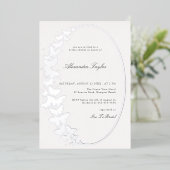 Elegant Formele Klassic Butterfly Bridal Silver Folie Uitnodiging (Staand Voorkant)