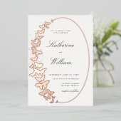 Elegant Formele Klassic Butterfly Lijst Roos Gold Folie Uitnodiging (Staand Voorkant)