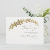 Elegant Formele Klassic Gold Butterflies Weddensch Bedankkaart (Staand voorkant)