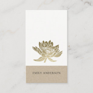 ELEGANT FORMELE KRAFT GLAM FAUX GOLD LOTUS FLORAL VISITEKAARTJE
