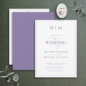 Elegant Formele Lila Lavender Calligraphy Wedding Kaart