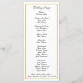 Elegant Formele Monogram Gold Wedding Programmakaart (Achterkant)