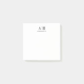 Elegant Formele Professionele Tweede Monogram Post-it® Notes (Voorkant)