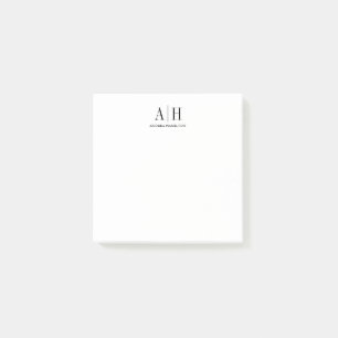 Elegant Formele Professionele Tweede Monogram Post-it® Notes