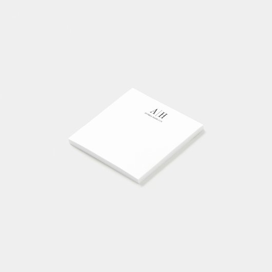 Elegant Formele Professionele Tweede Monogram Post-it® Notes (Schuin)