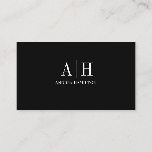 Elegant Formele Professionele Zaken Twee Monogram Visitekaartje (Voorkant)