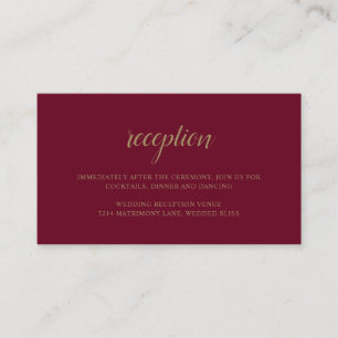 Elegant Formele Receptie Gold Bourgogne Weddenscha Informatiekaartje