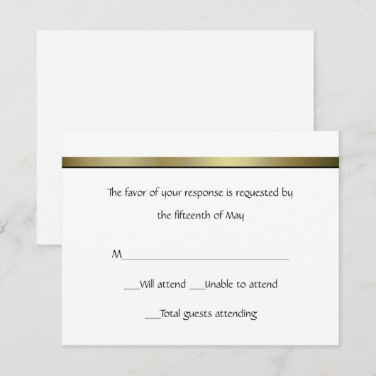 Elegant Formele Respons Card RSVP Kaartje (Voorkant / Achterkant)