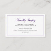 Elegant Formele RSVP Online Paarse bruiloft Informatiekaartje (Voorkant)