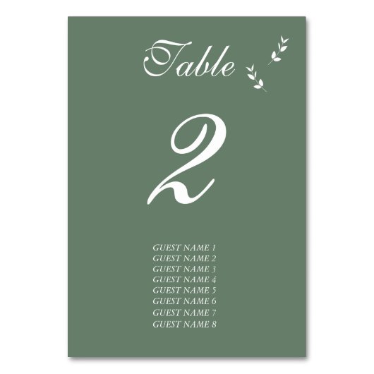 Elegant Formele Salie Olijf Groen Script Bruiloft Kaart (Voorkant)