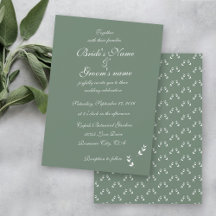 Elegant Formele Salie Olijf Groen Script Bruiloft