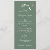 Elegant Formele Salie Olijf Groen Script Bruiloft Menu (Voorkant)