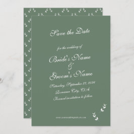 Elegant Formele Salie Olijf Groen Script Bruiloft Save The Date