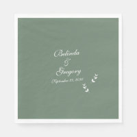 Elegant Formele Salie Olijf Groen Script Bruiloft