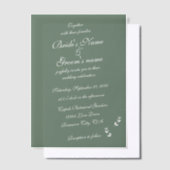 Elegant Formele Salie Olijf Groen Script Bruiloft Vellum Uitnodigingen (Offset)