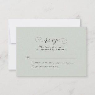 Elegant formele scriptpagina groene RSVP-kaart RSVP Kaartje