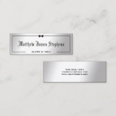 Elegant Formele Silver Afstuderen Name Kaart Invoe Contactkaartje (Voorkant / Achterkant)