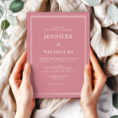 Elegant Formele Stoffige Roze Bruiloft Kaart