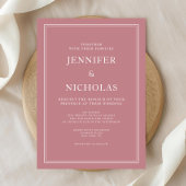 Elegant Formele Stoffige Roze Bruiloft Kaart