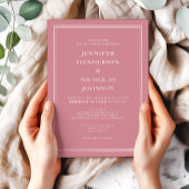 Elegant Formele Stoffige Roze Bruiloft Kaart