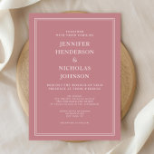 Elegant Formele Stoffige Roze Bruiloft Kaart