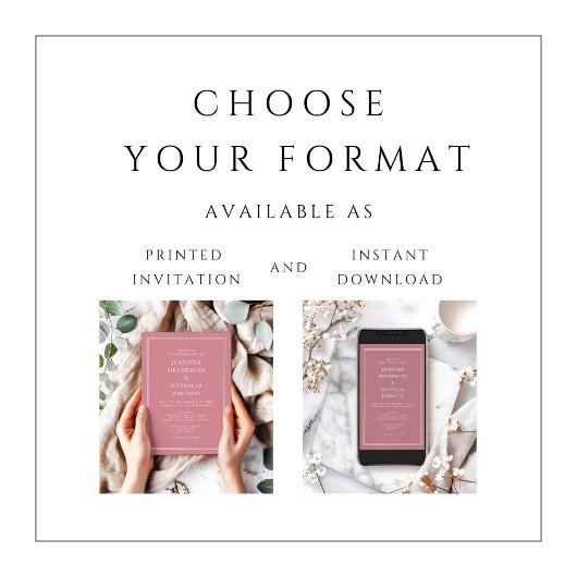 Elegant Formele Stoffige Roze Bruiloft Kaart