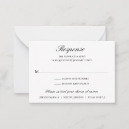 Elegant Formele Traditional Wedding Mini RSVP-kaar Notitiekaartje