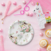 Elegant Formele Waterverf Floral Dinnerware Papieren Bordje (Feest)