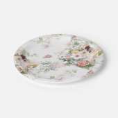 Elegant Formele Waterverf Floral Dinnerware Papieren Bordje (Gekanteld)