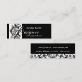 Elegant Formigable Monogram Damask Mini Visitekaartje (Voorkant / Achterkant)