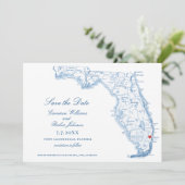 Elegant Fort Lauderdale Florida Wedding Navy Kaart (Staand voorkant)