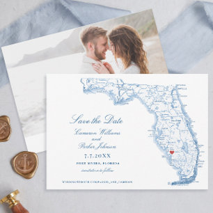 Elegant Fort Myers Florida bruiloft marine kaart