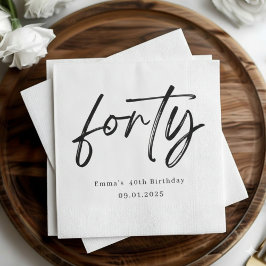 Elegant Forty Birthday Party Napkins Servet