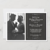 Elegant Foto 50th Wedding Jubileum Party Kaart (Voorkant)