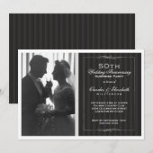 Elegant Foto 50th Wedding Jubileum Party Kaart (Voorkant / Achterkant)