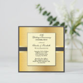 Elegant Foto 50th Wedding Jubileum Party Kaart (Staand voorkant)