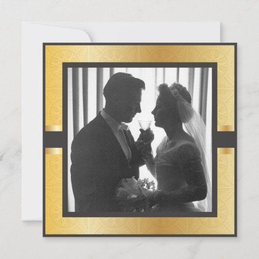 Elegant Foto 50th Wedding Jubileum Party Kaart (Achterkant)