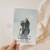 Elegant Foto 50th Wedding Jubileum Party Kaart