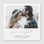 Elegant Foto Aangepast sparen de Datum Weddenschap Magnetische Uitnodiging (Voorkant)