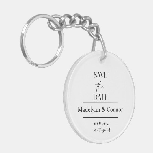 Elegant foto Acrylische Sleutelhanger Opslaan datu (Voorkant Links)