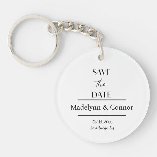 Elegant foto Acrylische Sleutelhanger Opslaan datu (Voorkant)