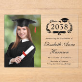 Elegant Foto Afstuderen Acryl Aankondiging (Voorkant)