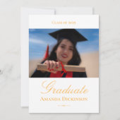 Elegant Foto Afstuderen Geel Kaart (Voorkant)
