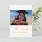 Elegant Foto Afstuderen Geel Kaart (Staand voorkant)