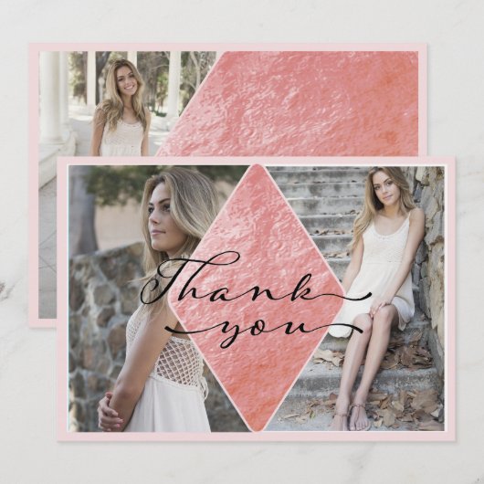 Elegant foto Afstuderen Hartelijk dank Bedankkaart (Voorkant / Achterkant)