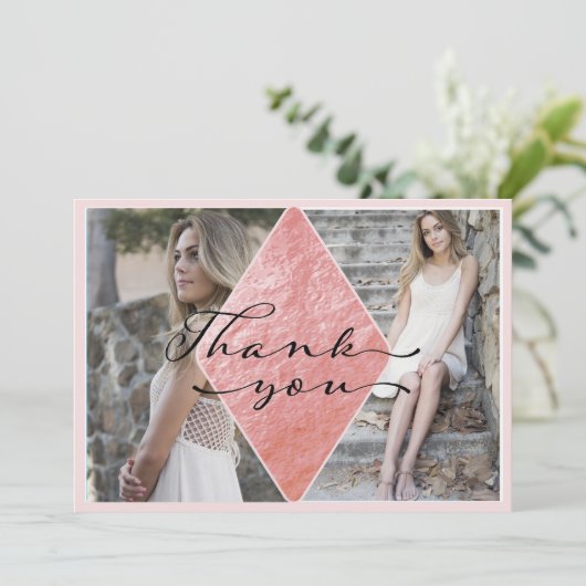 Elegant foto Afstuderen Hartelijk dank Bedankkaart (Staand voorkant)