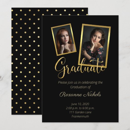 Elegant foto Afstuderen Hartelijk dank Kaart (Voorkant / Achterkant)