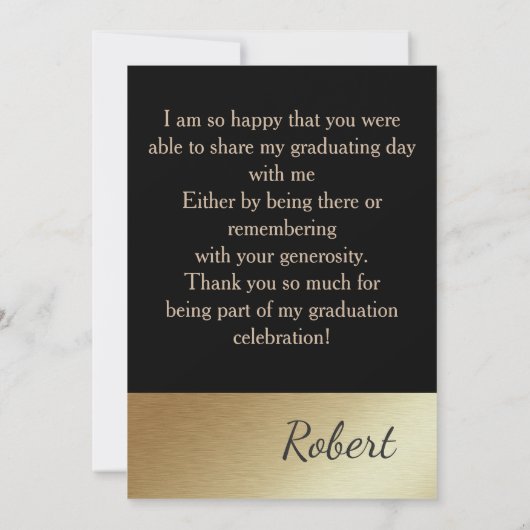 Elegant foto Afstuderen Hartelijk dank Kaart (Achterkant)