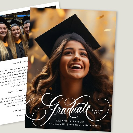 Elegant foto Afstuderen | Klasse van 2025 Aankondiging