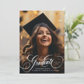 Elegant foto Afstuderen | Klasse van 2025 Aankondiging (Staand voorkant)